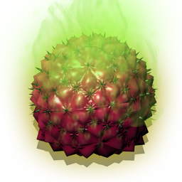 A stabilised poison gland extracted from a terrestrial urchin. The host-urchin is actually a colony of smaller proto-creatures, a formation built on years of slow growth and cooperation.