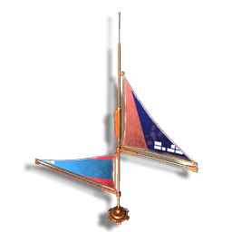 These offset sails replicate the design of the ancient maritime trade vessels of the Gek, and make for a striking nautical-themed home decoration.