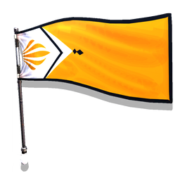 This flag's delicate golden embroidery instantly adds elegance and refinement to any habitable base.