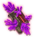 The functional core of a Sentinel quadruped unit, but warped beyond all recognition. The entire machine is infested with a crystalline material that pulses wildy upon inspection.