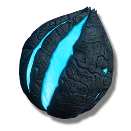 This hybrid of egg and rock is known to form around the larvae of certain species, keeping the vulnerable creature warm and protected as it develops over the course of several decades. Membranous splits in the rock's surface expose the ever-shifting molten heart.