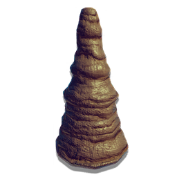 This stalagmite was formed by the dripping of cobalt-rich moisture over several millennia. It is eternally cold to the touch, as though the rock recalls the temperature of its home cave.