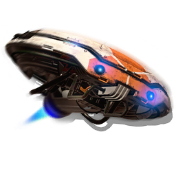 A metal 'egg' capsule, <span class="typeTRADEABLE">ready to deploy!</span>