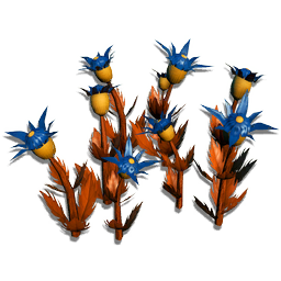 A hardy floral patch, genetically modified to thrive in all biomes, soil types, and weather conditions. These unusually-shaped flowers are packed with pollen, and release a dizzyingly sweet perfume.