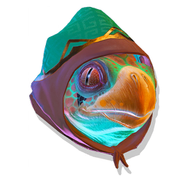 This grand hood is worn by the upper ranks of Gek at events and conventions, distinguishing the esteemed Trade Lord from the lowly Hireling.