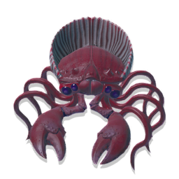 "Shell and claw of perfect crystal, eyestalks aglow with purple rage; a being displaced from another reality and cast here as crab."