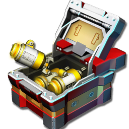 A crate packed with spark canisters.