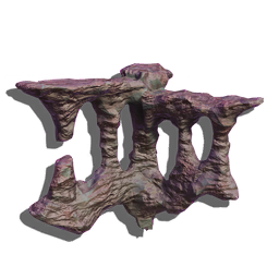 A series of naturally-formed stalagnates, carefully cut from a cavern entrance to preserve their original texture.