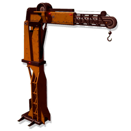 Heavy machinery, for lifting and relocating heavy cargo. Despite the crane's size, the rotation-resistant hoist rope and AI-corrected swivel allow for extremely precise movements.